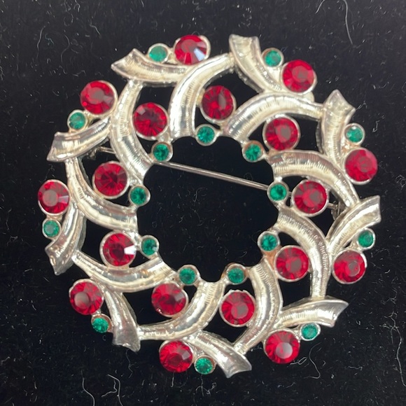 Vintage Eisenberg Ice Elegant Gold and Red Brooch - Picture 3 of 5